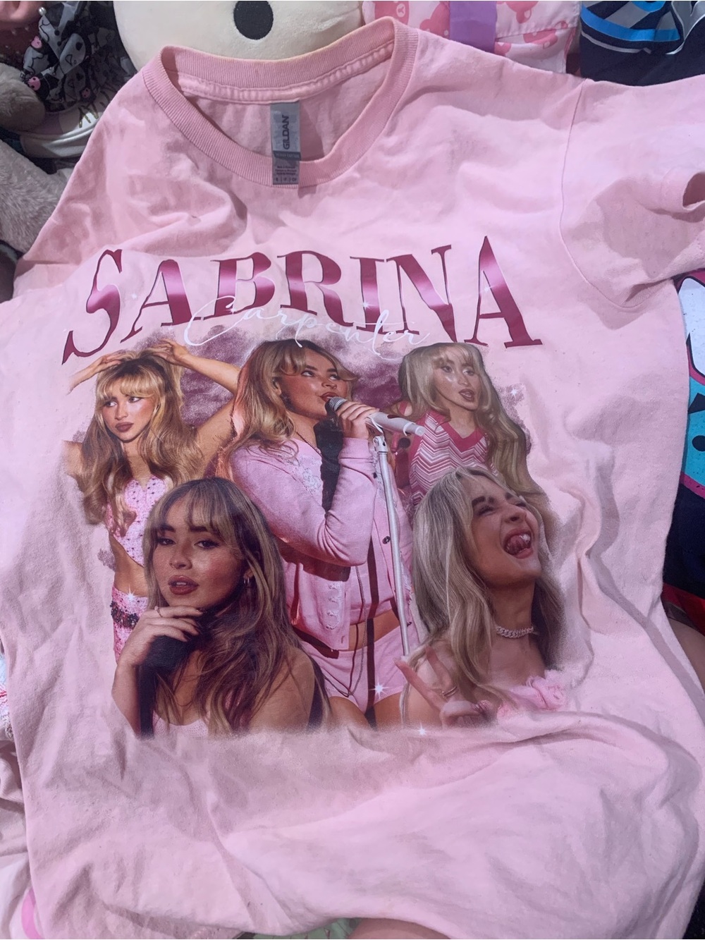 Sabrina Carpenter Graphic Band Tee -   with Pink Art